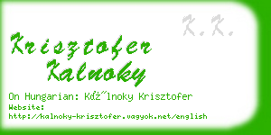 krisztofer kalnoky business card